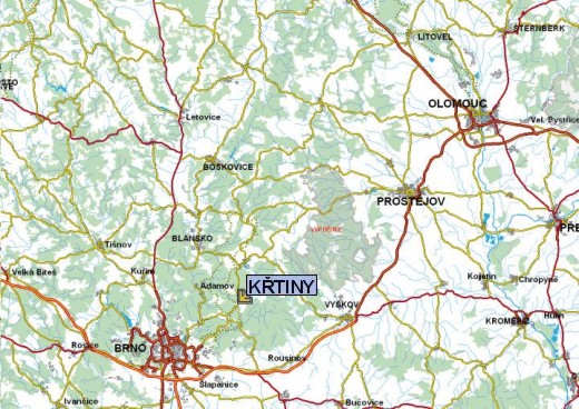 mapa České republiky - výřez